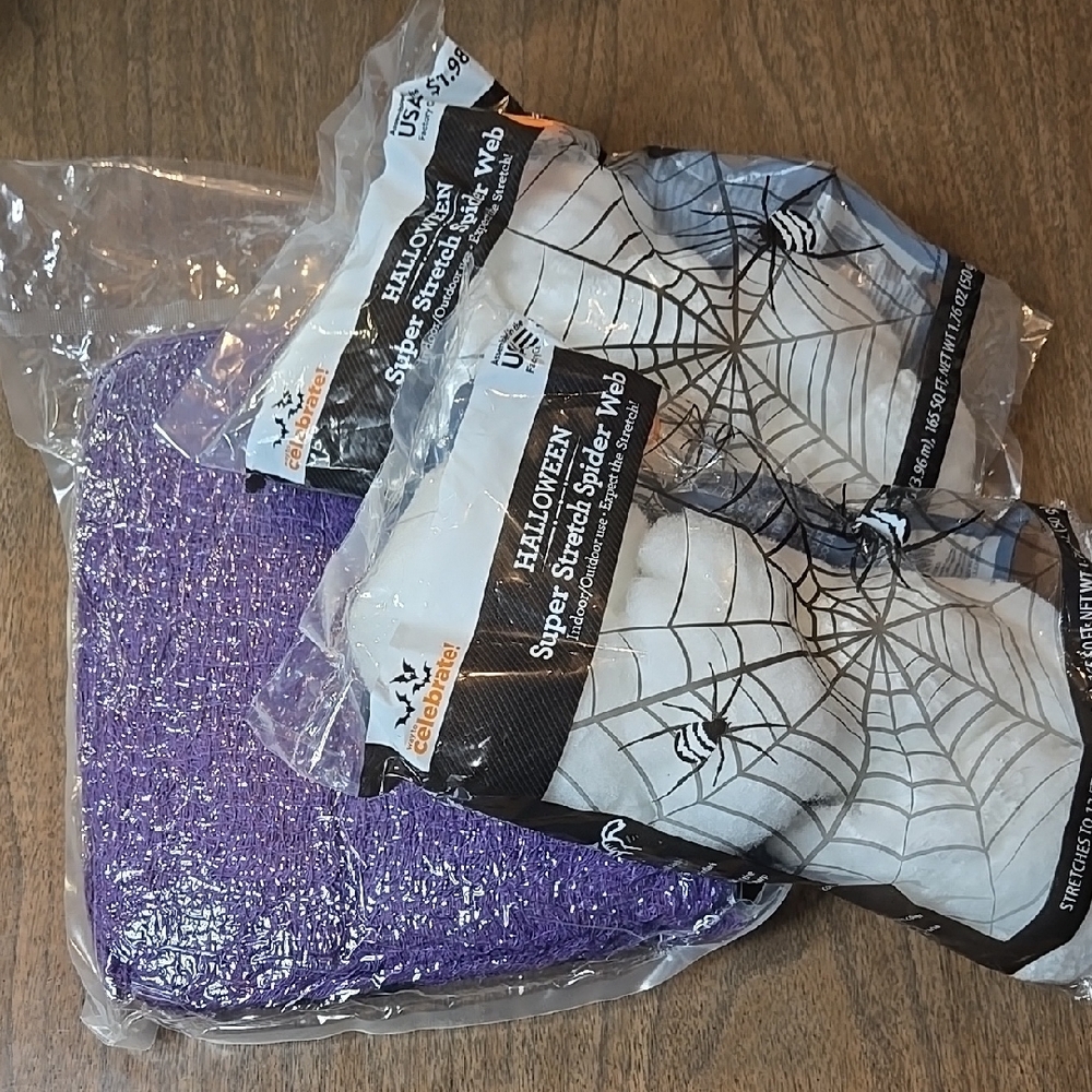 Spider Web and Spooky Cloth Decoration Bundle -‎ 3 Pieces